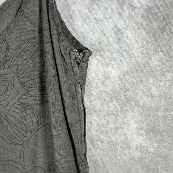 La Fée Maraboutée Roanne Dress Womens S Gray Floral Linen Sleeveless Vacation - Picture 3 of 11